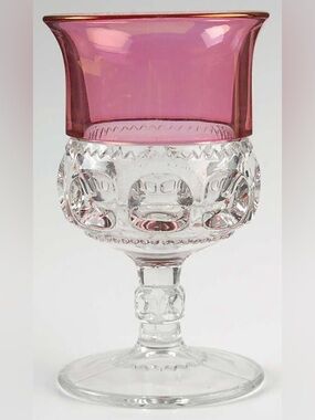 Vintage Tiffin King’s Crown Ruby Stained /Ruby Flash Water Goblet / Set of 2